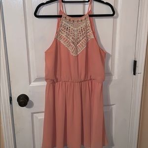 Peach semi formal woman’s dress